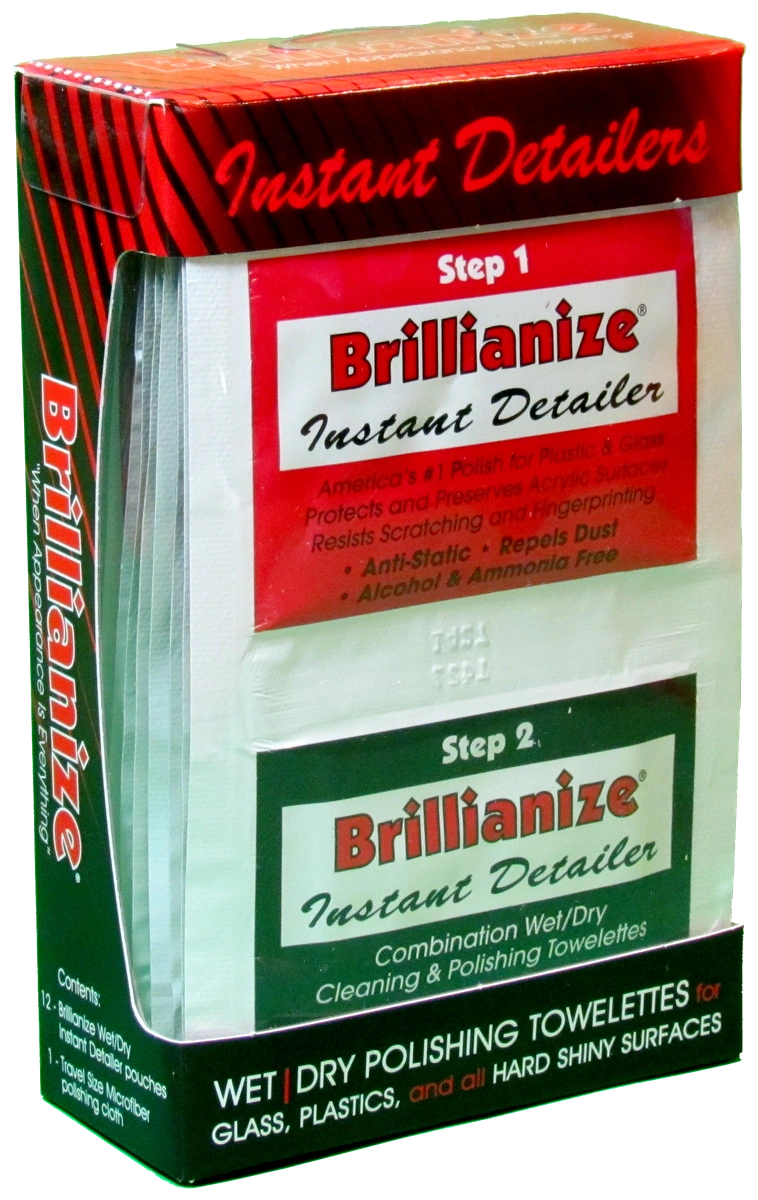 Brillianize Instant Detailers 濕乾兩步抹拭產品的原有盒裝照片